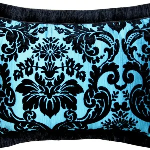 Aktuell Oreiller de luxe Pompöös by Casa Padrino by Harald Glööckler Elegance Collection motif baroque noir / turquoise 35 x 55 cm - oreiller de luxe
