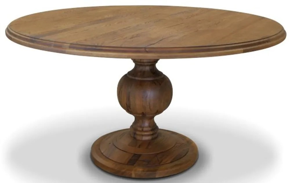 Top-Angebot Casa Padrino table de cuisine en bois massif - Différentes Tailles et Couleurs - Table à manger ronde en chêne rustique - Meubles de Salle à Manger
