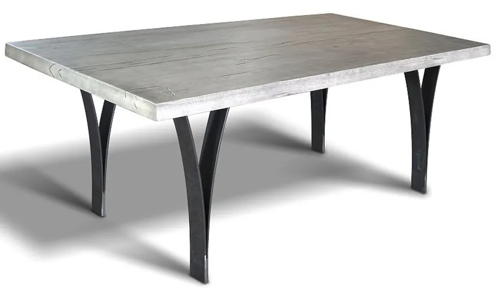 Markenprodukt Casa Padrino table à manger de luxe - Différentes Couleurs et Tailles - Table de cuisine avec plateau en chêne massif et pieds en métal - Meubles de Salle à Manger Rustiques