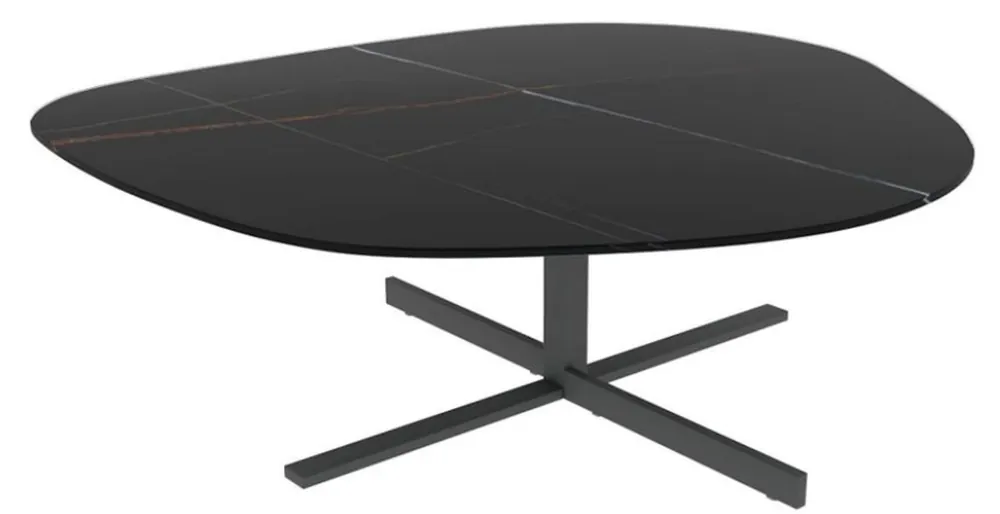Casa Padrino table basse design 109 x 100 x H. 37 cm - Différentes Couleurs - Table de salon avec plateau en céramique de verre fin aspect marbre - Meubles de Salon de Luxe Billig