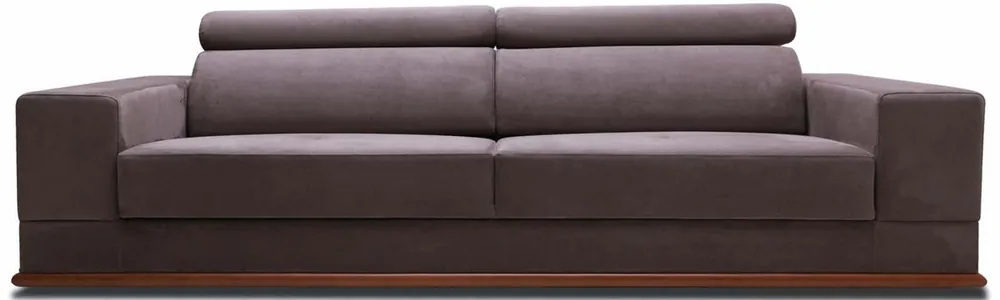 Casa Padrino canapé de luxe en velours avec supports de tête et de cou pliables violet / marron 240 x 110 x H. 67 cm - Canapé-Lit Moderne - Meubles de Salon Nur Heute