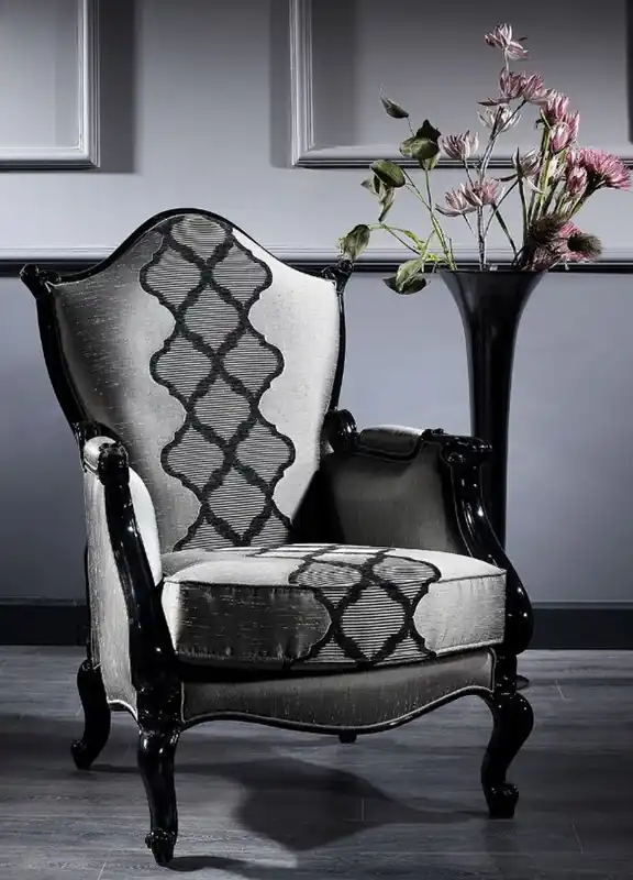 Schneller Versand Casa Padrino fauteuil baroque de luxe argent / gris / noir 79 x 75 x H. 115 cm - Fauteuil de salon de style baroque - Mobilier Baroque