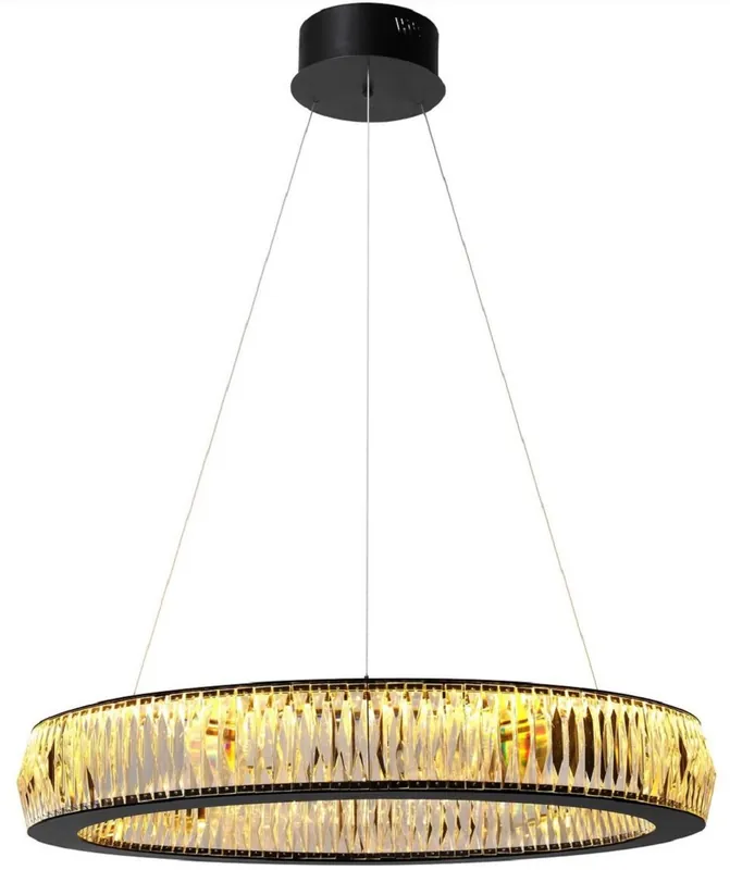Casa Padrino lustre LED de luxe noir Ø 91 x H. 13 cm - Lustre moderne en verre cristal - Qualité de Luxe Neu