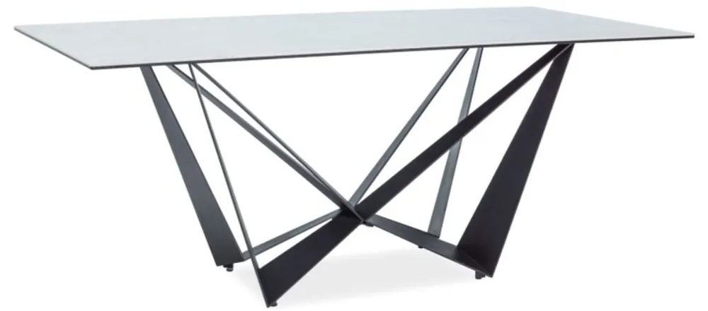 Meistverkauft Casa Padrino table à manger design avec plateau en verre aspect marbre gris / noir 180 x 90 x H. 76 cm - Meubles de Salle à Manger de Luxe