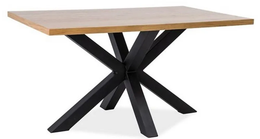 Casa Padrino table à manger design en bois massif natural / noir - Différentes Tailles - Table de cuisine avec plateau en chêne massif - Meubles de Cuisine Online Kaufen