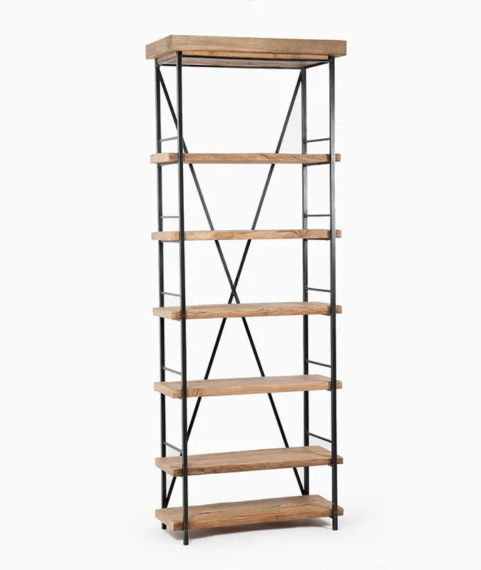 Neue Ware Casa Padrino bibliothèque look industriel 80 x 35 x H.210 cm vintage chêne / métal - meuble étagère étagère bibliothèque design industriel
