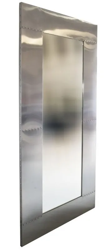 Miroir mural en aluminium de conception d'avion Casa Padrino 200 x 80 - Miroir en métal de meubles aviateur vintage Schnäppchen