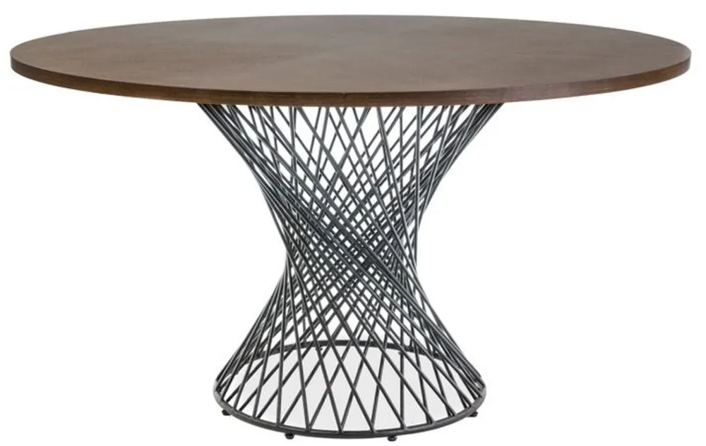 Begrenztes Angebot Casa Padrino table de salle à manger de luxe marron / noir Ø 137 x H. 75 cm - Table de salle à manger ronde - Mobilier de Salle à Manger