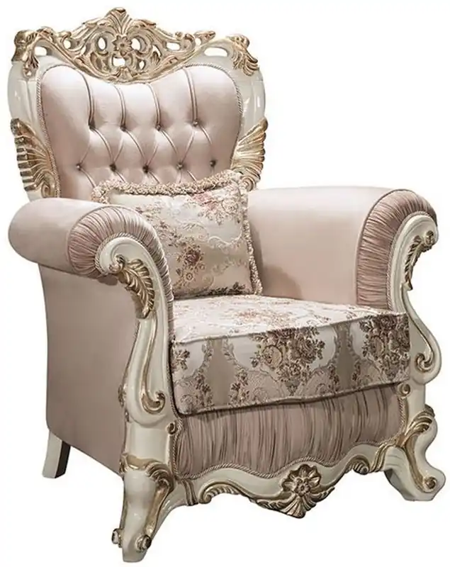 Online Kaufen Casa Padrino fauteuil baroque de luxe avec strass et oreiller décoratif rose / blanc / or 106 x 90 x H. 110 cm - Meubles de Salon de Style Baroque