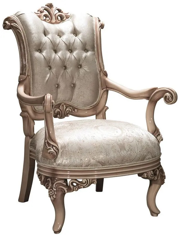 Kracherpreis Casa Padrino fauteuil baroque de luxe avec strass argent / crème / beige 80 x 80 x H. 110 cm - Fauteuil de Salon Orné de Style Baroque