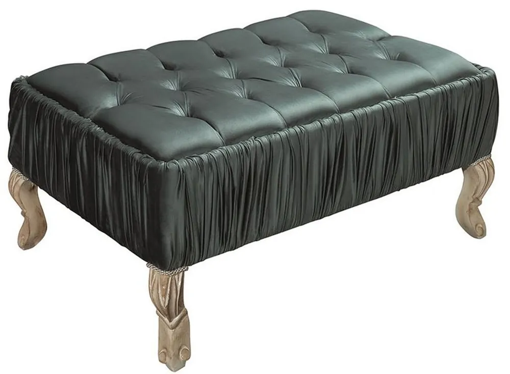 Casa Padrino table basse baroque de luxe vert / crème / beige 90 x 60 x H. 45 cm - Table de salon avec strass - Meubles de salon de style baroque Ausverkauf