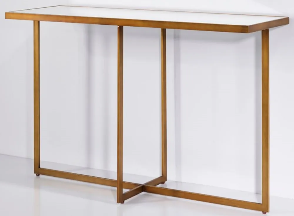 Markenware Casa Padrino console de luxe bronze 120 x 40 x H. 77 cm - Table Console Rectangulaire en Métal avec Verre Miroir - Meubles de Salon