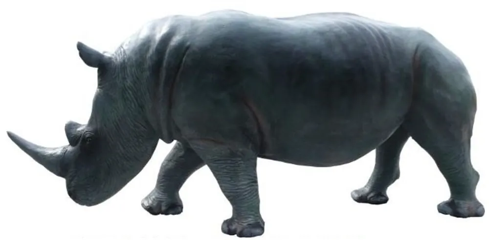Meistverkauft Casa Padrino sculpture décorative rhinocéros gris / bleu 390 x 105 x H. 160 cm - Immense figurine de jardin grandeur nature - Décoration de Jardin
