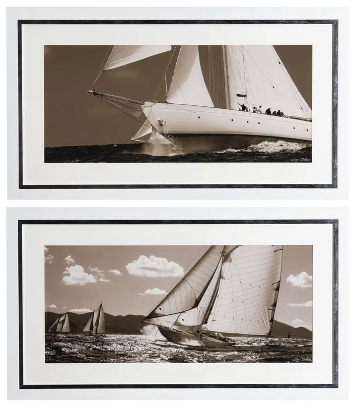 Mega-Angebot Casa Padrino ensemble de images de luxe yachts voiliers 110 x H. 60 cm - Tirages d'art - Art mural - Décoration Murale de Luxe