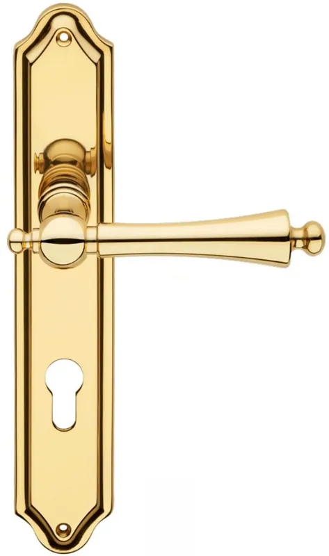 Preisreduziert Casa Padrino ensemble de poignées de porte Art Nouveau de luxe laiton 13,5 x H. 26,3 cm - Poignées de porte nobles avec plaques - Qualité de Luxe - Fabriqué en Italie