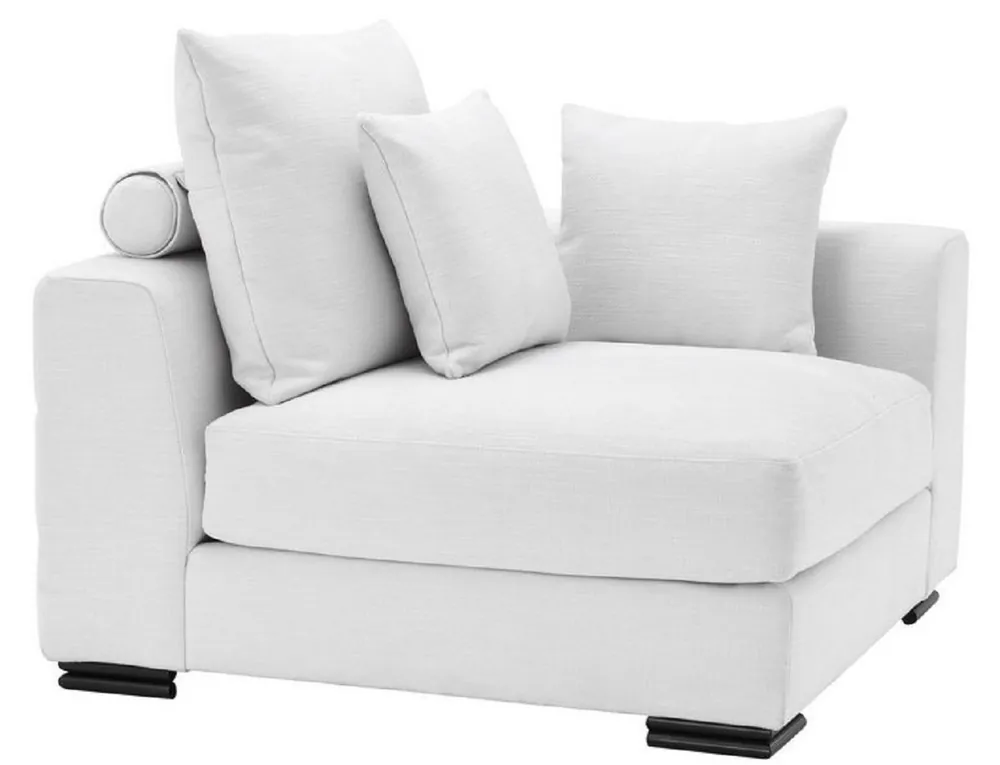 Geprüft Casa Padrino canapé d'angle de luxe blanc / noir 108 x 108 x H. 90 cm - Canapé de salon extensible avec oreillers - Mobilier de Luxe
