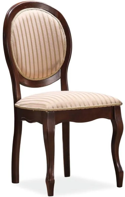 Online Kaufen Casa Padrino chaise de salle à manger baroque beige / or / marron foncé 47 x 44 x H. 97 cm - Chaise de cuisine avec rayures de style baroque - Mobilier Baroque
