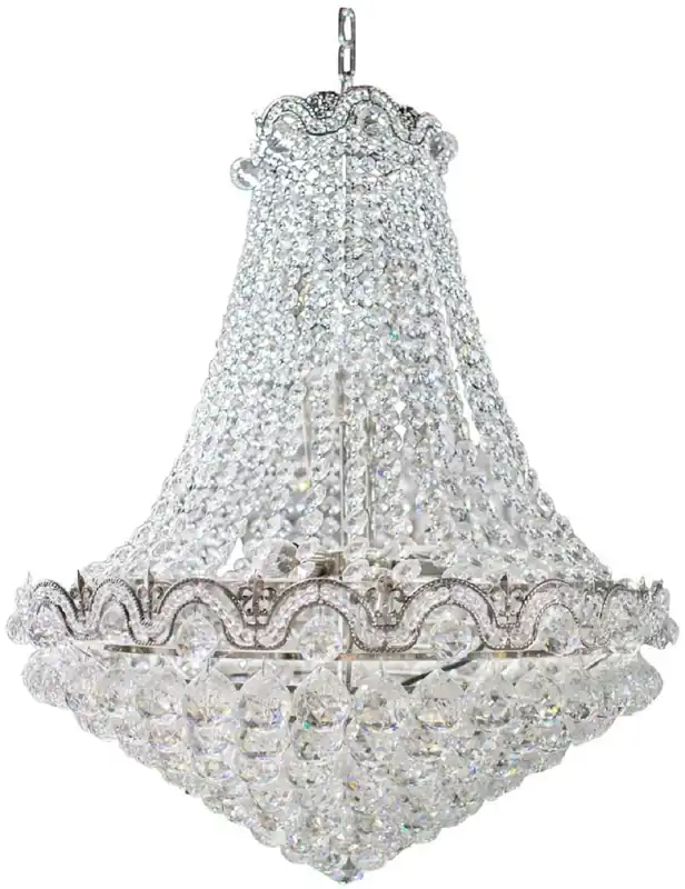 Casa Padrino lampe suspendue baroque argent Ø 60 - Lampe suspendue ronde en cristal de style baroque - Noble & Splendide Echt