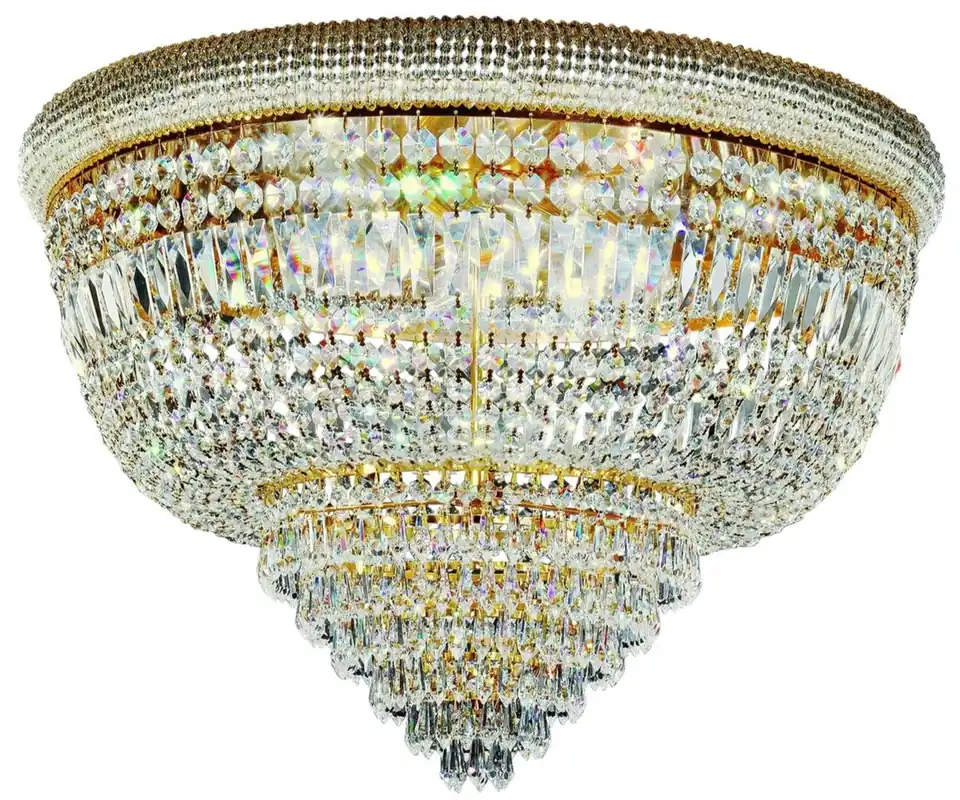 Casa Padrino lampe couverture baroque en cristal laiton / or Ø 66 x H. 45 cm - Lampe couverture orné - Luminaires Baroques Saisonangebot