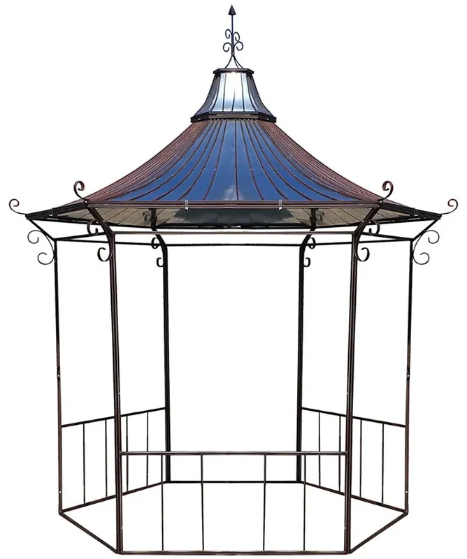 Casa Padrino Pavillon Art Nouveau Ø 250 x H. 365 cm - Différentes Couleurs - Pavillon de Jardin en Fer Forgé Fait Main avec Toit en Tôle Galvanisée - Meubles de Jardin Garantierte Lieferung