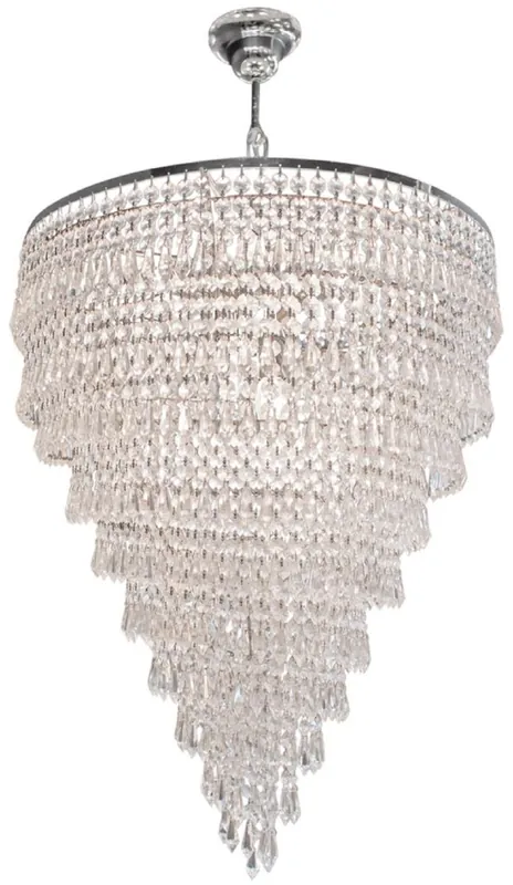 Garantierte Lieferung Casa Padrino lustre baroque en cristal argent Ø 50 - Lustre rond orné de style baroque