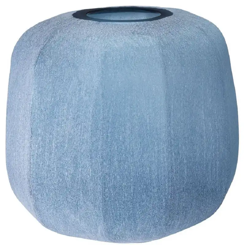 Neue Kollektion Casa Padrino vase décoratif en verre de luxe bleu Ø 33 x H. 32 cm - Vase à fleurs soufflé à la bouche - Accessoires décoratifs de luxe
