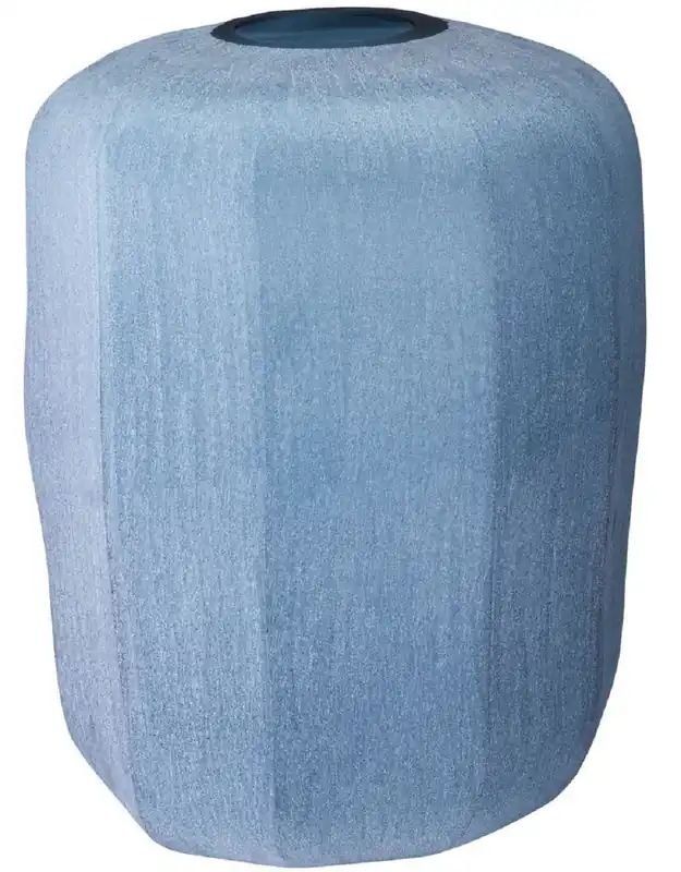 Casa Padrino vase décoratif en verre de luxe bleu Ø 33 x H. 42 cm - Vase à fleurs soufflé à la bouche - Accessoires décoratifs de luxe Kracherpreis