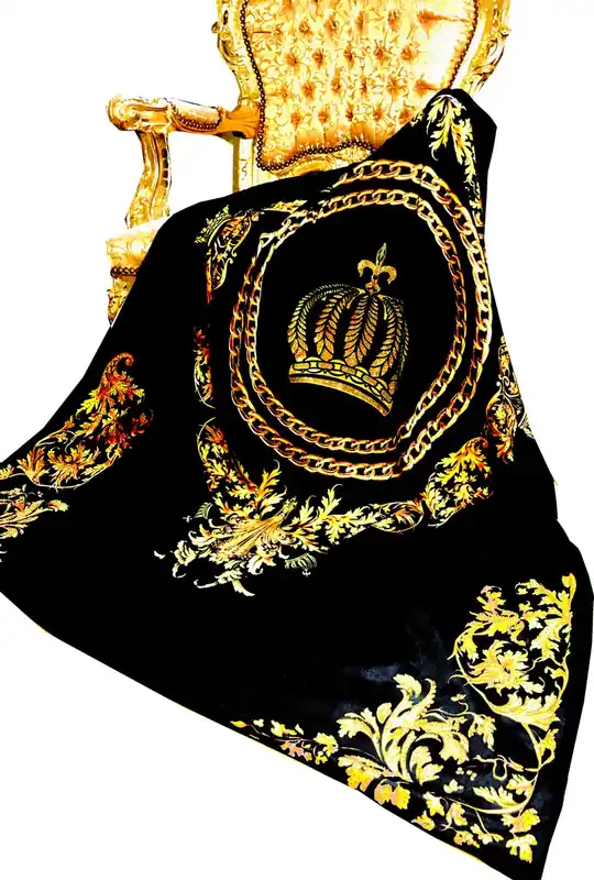 Couverture de luxe Pompöös par Casa Padrino Couronne baroque noir / or par Harald Glööckler avec strass Neuheit