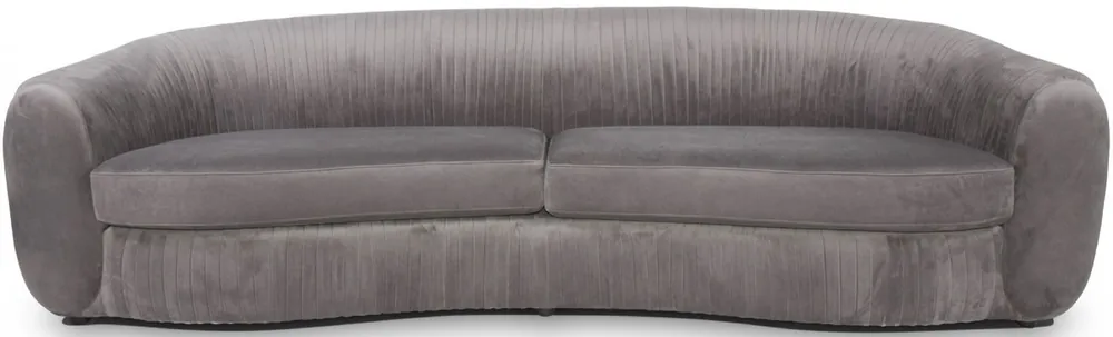 Casa Padrino canapé de luxe en velours gris 250 x 101 x H. 74 cm - élégant canapé de salon - Mobilier de Luxe Schneller Versand