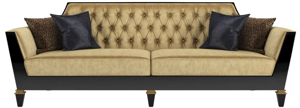 Casa Padrino canapé de salon baroque de luxe or / noir 260 x 95 x H. 93 cm - Meubles de salon magnifique de style baroque Top-Preis