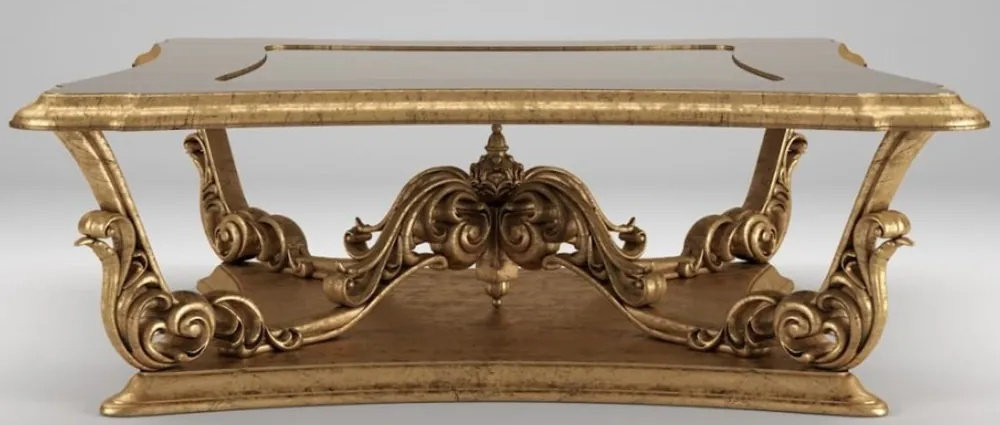 Kracherpreis Casa Padrino table basse baroque de luxe marron / or antique 145 x 145 x H. 50 cm - Table de salon magnifique de style baroque - Mobilier Baroque