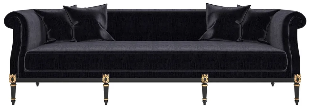 Mega-Angebot Casa Padrino canapé de salon baroque de luxe noir / or antique 250 x 95 x H. 83 cm - Mobilier de salon noble de style baroque