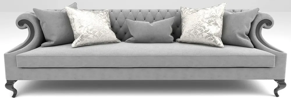 Sale Casa Padrino canapé baroque de luxe gris / noir 260 x 100 x H. 82 cm - Mobilier de salon de style baroque - Noble et Magnifique