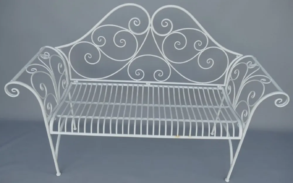 Casa Padrino Banc de Jardin Art Nouveau Blanc Rustique 137 x 49 x H. 96 cm - Banc Nostalgique - Meubles de Jardin et Patio Rabatt