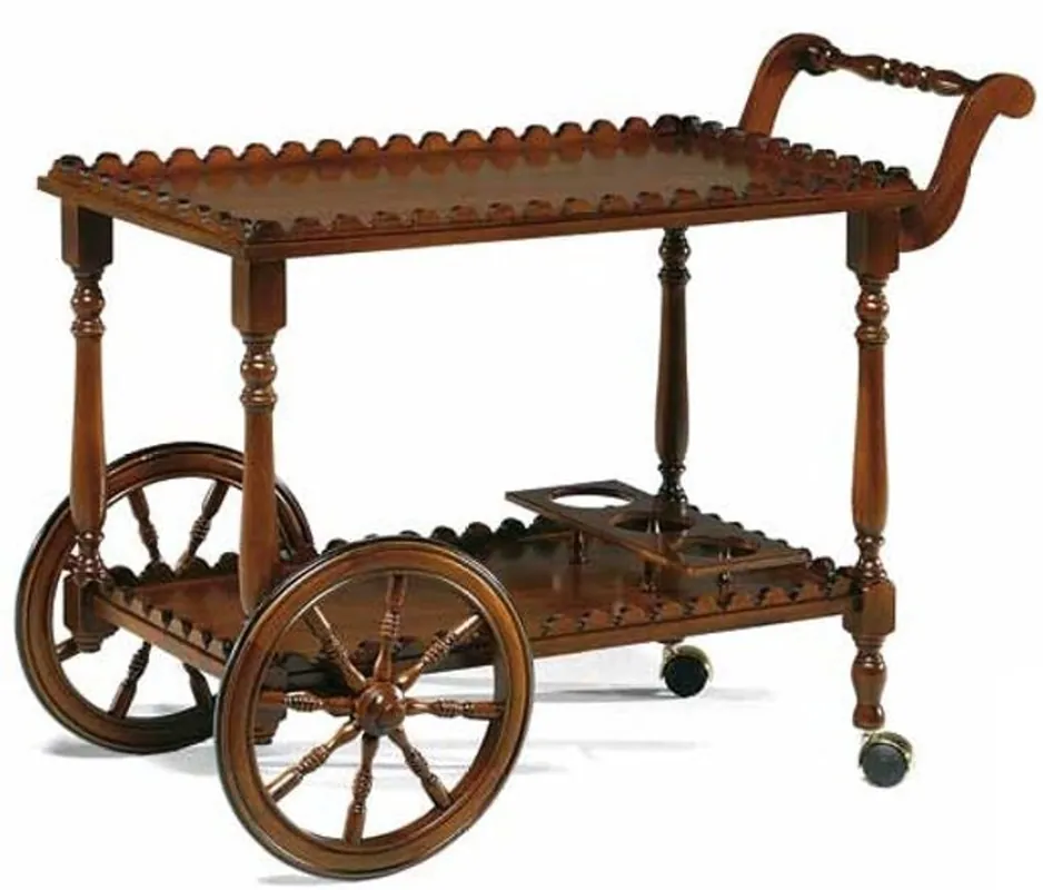 Saisonangebot Casa Padrino chariot baroque de luxe marron 91 x 44 x H. 71 cm - Chariot noble en bois massif - Accessoires de gastronomie baroque