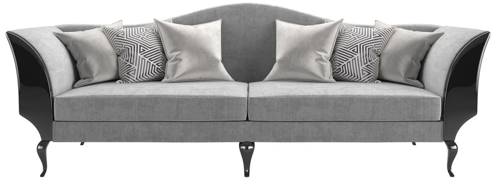 Top-Preis Casa Padrino canapé de salon Art Déco de luxe gris / noir 255 x 92 x H. 100 cm - Qualité de Luxe - Mobilier Art Déco