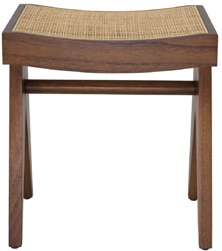 Casa Padrino tabouret de luxe marron / naturelle 39 x 31,5 x H. 43 cm - Tabouret en bois massif avec rotin tissé à la main - Mobilier de Luxe Heißes Angebot