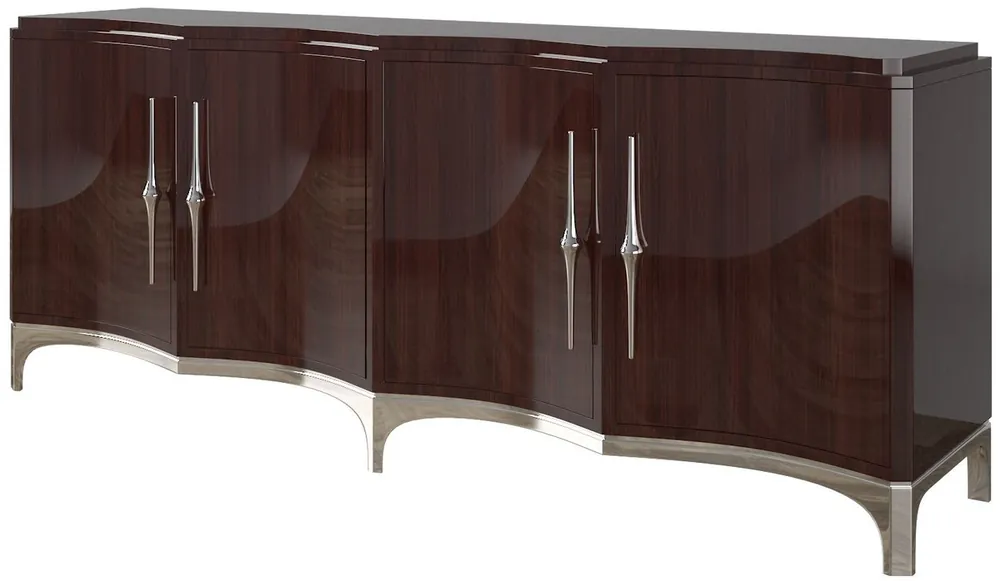 Angebot Casa Padrino buffet de luxe marron foncé / argent 220 x 50 x H. 90 cm - Armoire de salon noble avec 4 portes - Meubles de Luxe