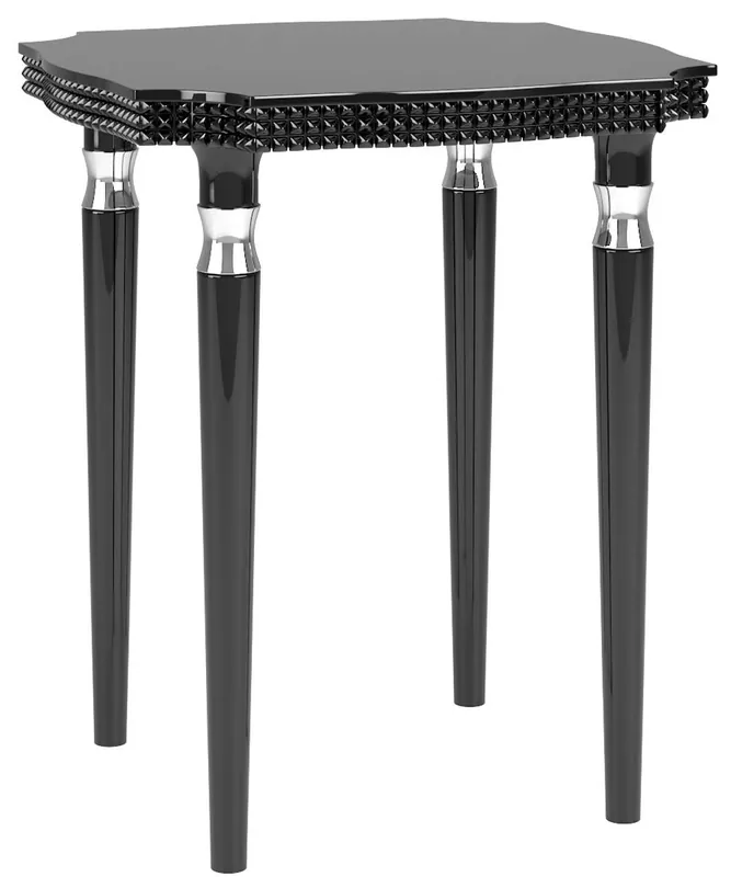 Casa Padrino table d'appoint Art Déco de luxe noir / argent 52 x 52 x H. 65 cm - Table en bois massif noble - Mobilier de salon Art Déco Versand Am Gleichen Tag