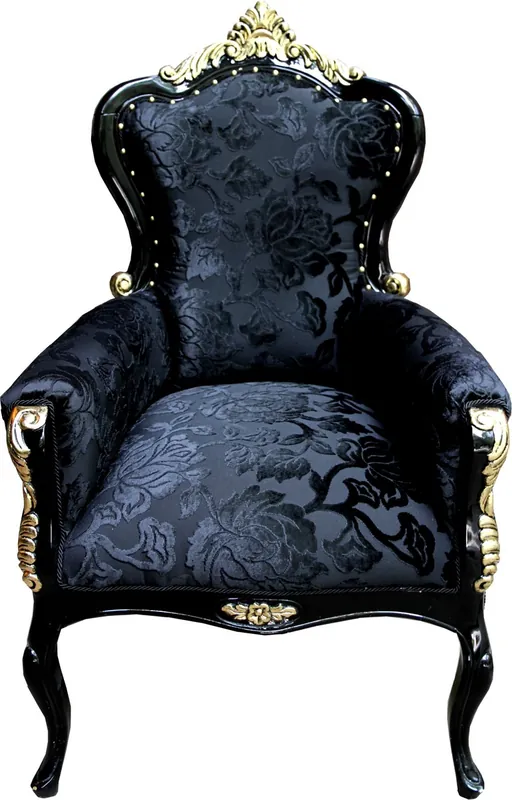 Preis Gesenkt Fauteuil baroque de luxe Pompöös by Casa Padrino Bergère motif noir / or - Fauteuil baroque Pompööser conçu par Harald Glööckler