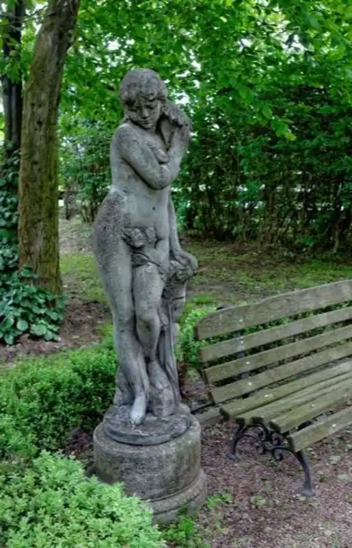 Grande sculpture femme Casa Padrino Art Nouveau avec fleur style antique gris 40 x H 140 cm style antique gris - décoration de jardin baroque - lourde et solide Preiswert