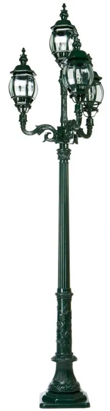 Online Kaufen Casa Padrino lanterne de jardin baroque vert 73 x 73 x H. 281 cm - Élégant lampadaire d'extérieur en aluminium de haute qualité et verre cristal taillé - Éclairage de jardin nostalgique