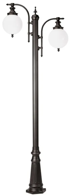 Casa Padrino lanterne de jardin Art Nouveau anthracite / blanc 80 x 25 x H. 238 cm - Élégante lampadaire d'extérieur en aluminium de haute qualité et abat-jour sphériques en acrylique Nur Für Kurze Zeit