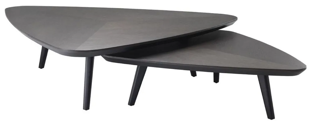 Casa Padrino ensemble de table basse de luxe moka - 2 Tables de salon en bois massif - Meubles de Salon - Qualité de Luxe Schneller Versand