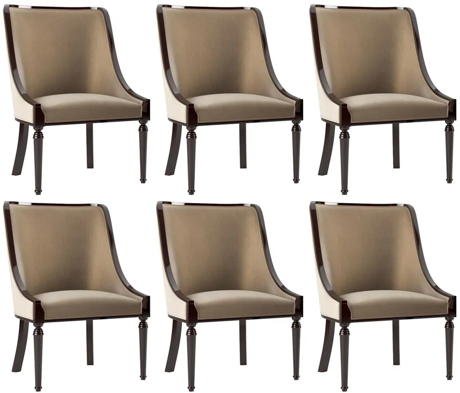Beliebt Casa Padrino ensemble de chaises de salle à manger baroque de luxe beige / brun foncé brillant 50 x 50 x H. 92 cm - Ensemble de 6 chaises de cuisine noble - Mobilier de salle à manger baroque
