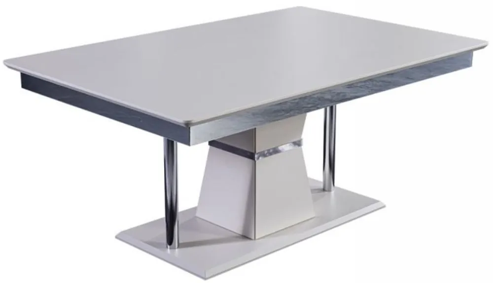 Casa Padrino table basse Art Déco de luxe blanc / gris / argent 102 x 70 x H. 47 cm - Table de salon rectangulaire - Mobilier de salon de luxe Nur Heute