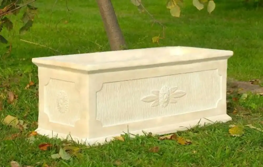Casa Padrino Pot de Fleurs Baroque Crème Antique - Blanc 31 x 81 x H 30 cm - Pot de Fleurs Carré de Style Baroque - Pot de Fleurs - Jardinière Art Nouveau Versand Am Gleichen Tag