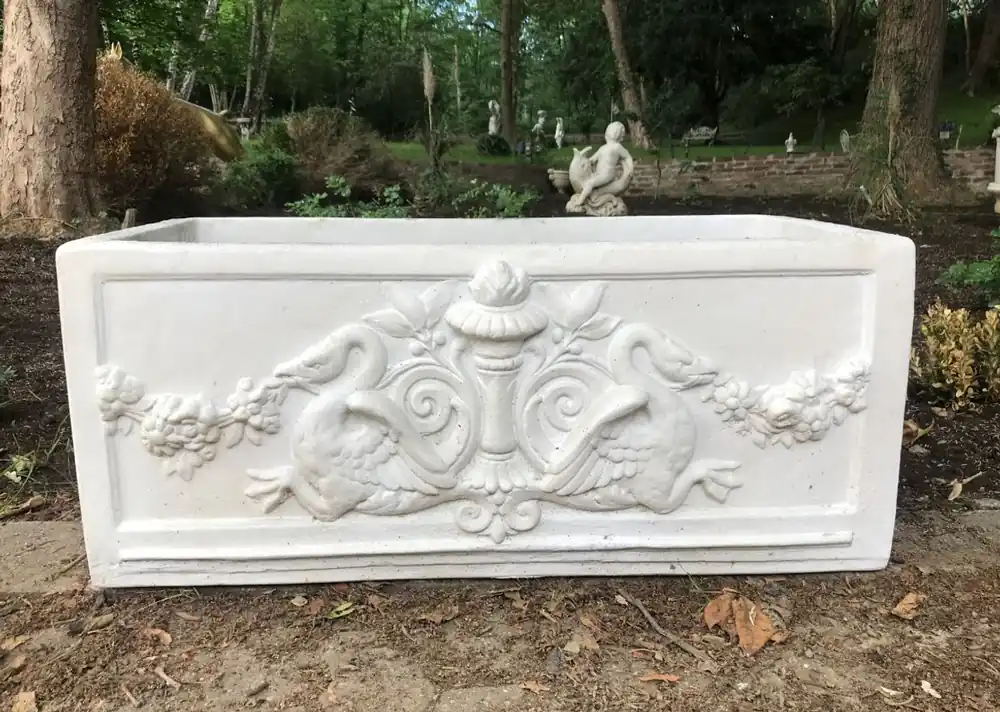 Casa Padrino Pot de Fleurs Baroque Blanc 36 x 81 x H.43 cm - Pot de Fleurs Carré de Style Baroque - Pot de Fleurs - Jardinière Art Nouveau Style Antique Preiswert