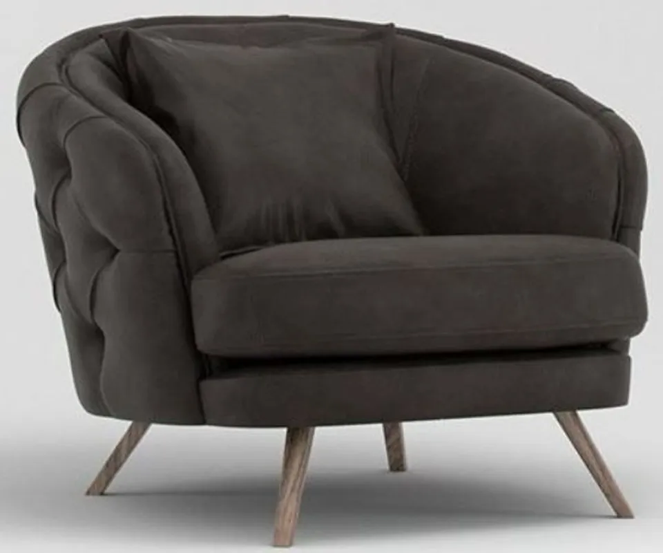 Casa Padrino fauteuil de salon Chesterfield de luxe gris / marron 93 x 90 x H. 75 cm - Meubles de Salon Rabatt
