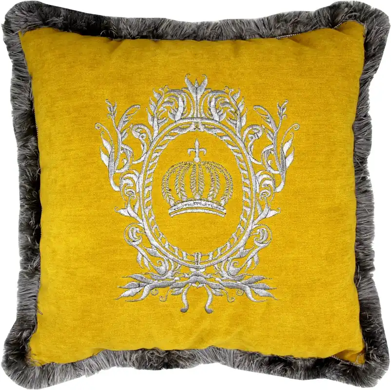 Oreiller décoratif de luxe Harald Glööckler Pompöös par Casa Padrino jaune / argent - tissu velours le plus fin - oreiller Glööckler Top-Angebot